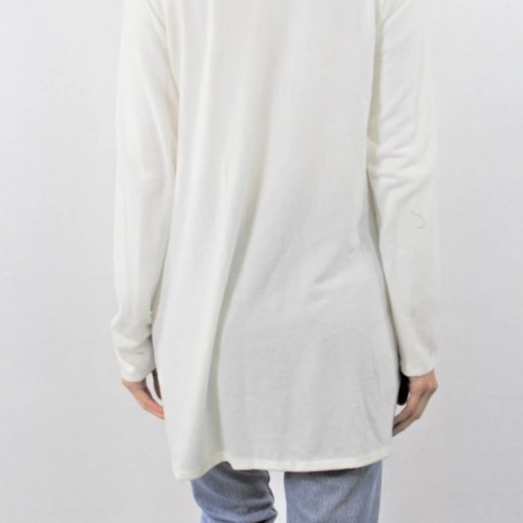 Solid White Front open Cardigan - Picture 3 of 4